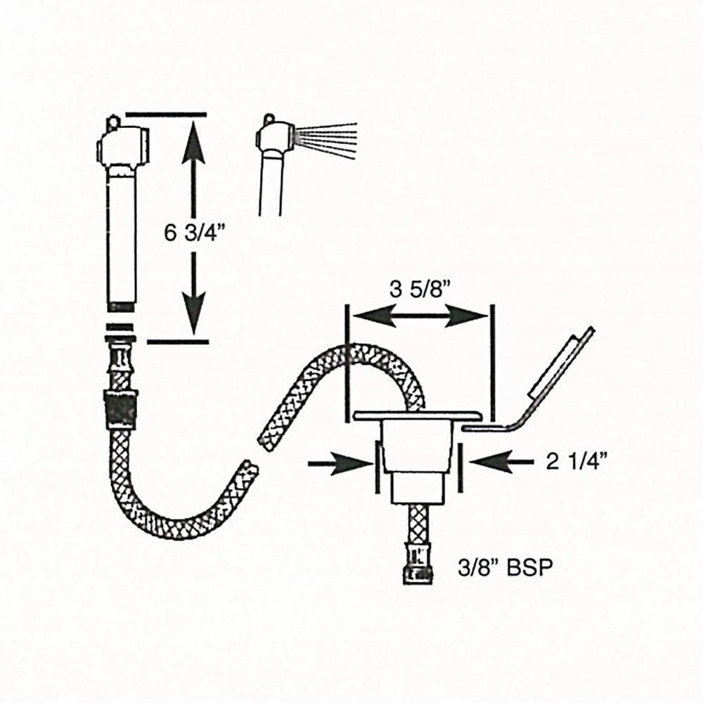 Scandvik Recessed Transom Shower w/6&#39; Hose - White