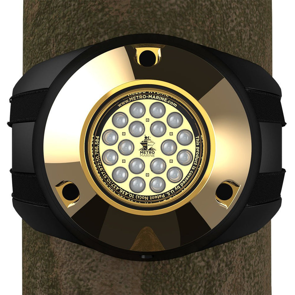 Metro Marine High-Output Piling Mount Underwater Light w/Intelligent Monochromatic LED&#39;s - Green, 45&deg; Beam