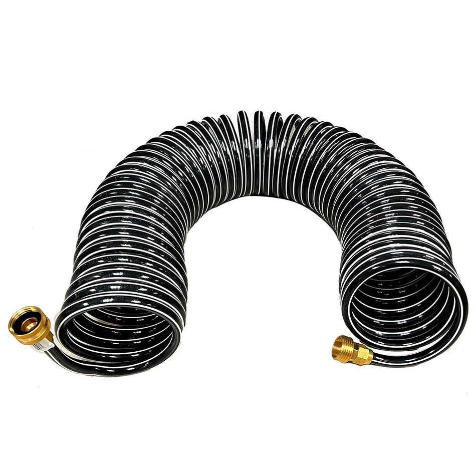 Trident Marine Coiled Wash Down Hose w/Brass Fittings - 15&#39;