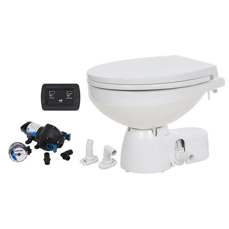 Jabsco Quiet Flush E2 Raw Water Toilet Regular Bowl - 24V &ndash; Soft Close Lid