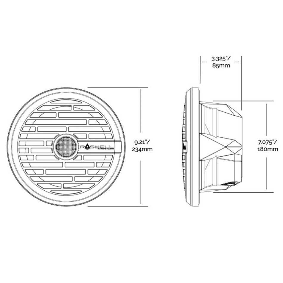 Roswell R1 8* Marine Speakers - White - 100W RMS & 200W Peak Power