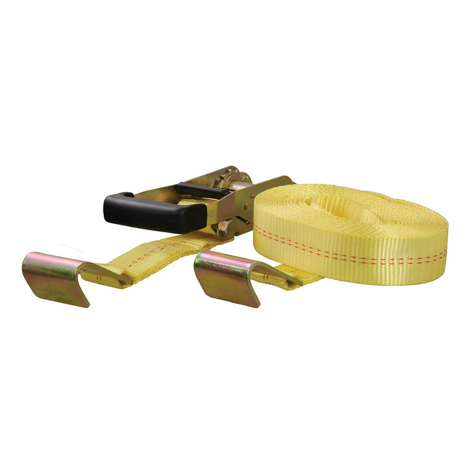 CURT 27&#39; Yellow Cargo Strap w/Flat Hooks - 3,333 lbs