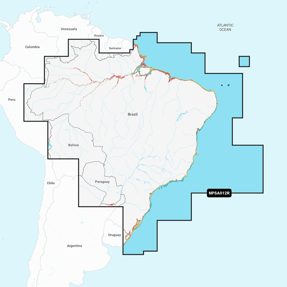 Navionics Platinum+ NPSA012R Brazil Marine Chart with HD Bathymetry and Live Mapping