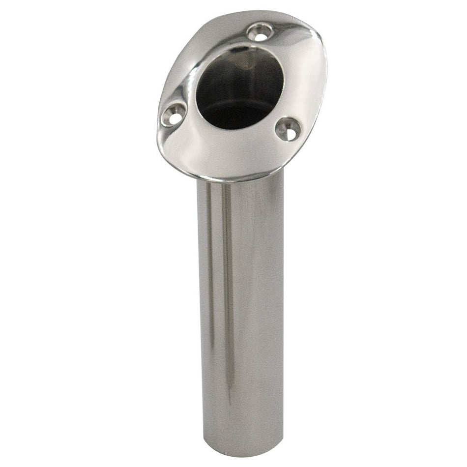 C.E. Smith 80 Series Standard Flush Mount Rod Holder - 30 Degree - Stainless Steel - Cast Bottom - Black Liner