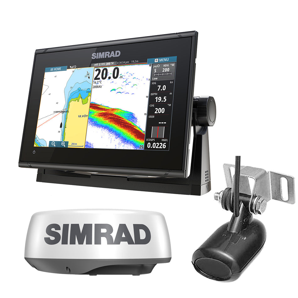 Simrad GO9 XSE Combo with Transom Mount Transducer 83/200 kHz & HALO20 Package - 000-16294-001