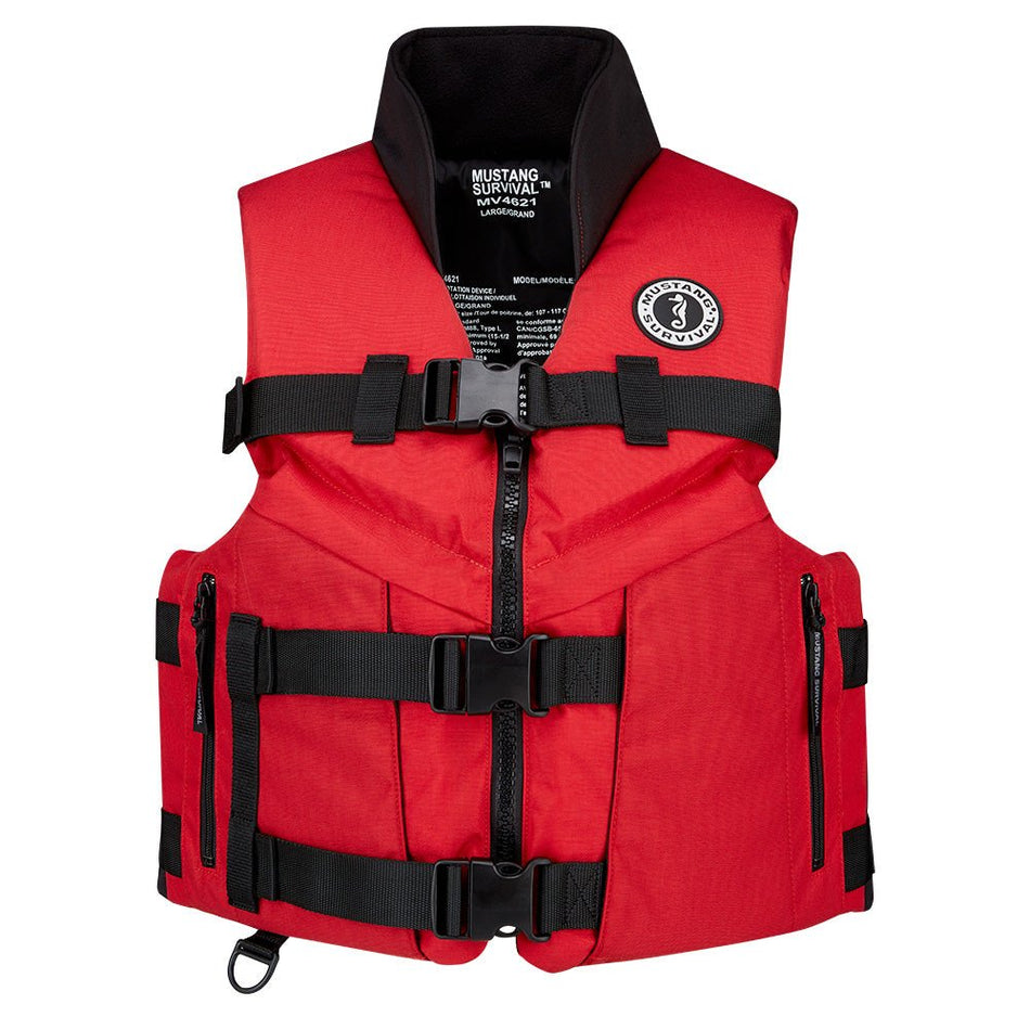 Mustang Accel 100 Foam Fishing Vest - Small - Red-Black