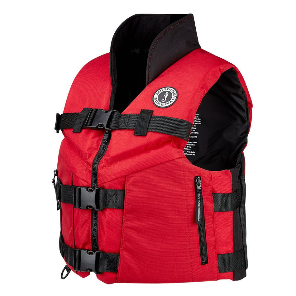 Mustang Accel 100 Foam Fishing Vest - Large - Red-Black