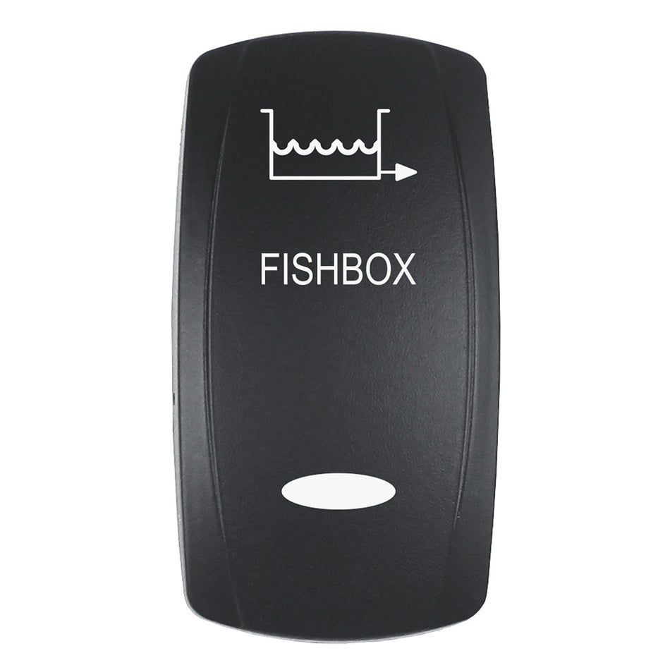 Pacer Actuator - 'FISHBOX' f/V Series Contura Switches - Black - Laser Etched (Top/Bottom Light)