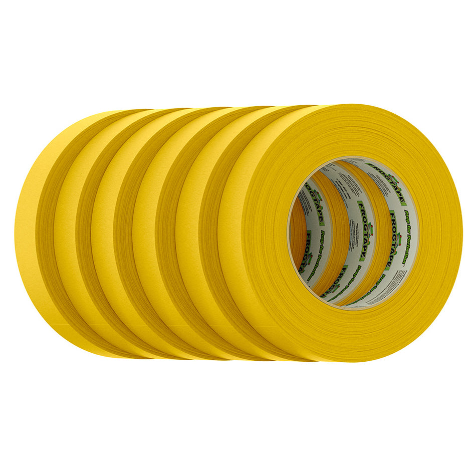 FrogTape CP 225 Medium-High Adhesion Masking Tape - 24MM x 55M x 6-Pack - Gold - Rated for 225?F