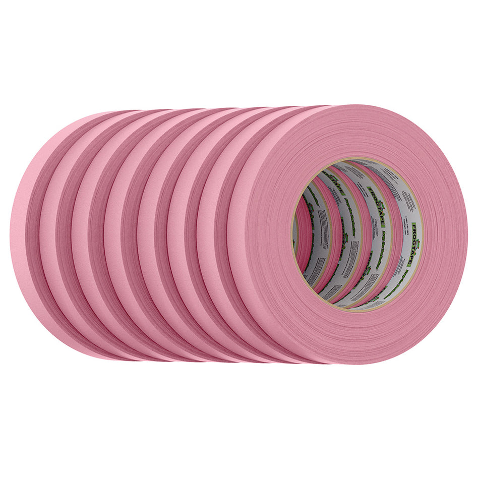 FrogTape CP 325 Medium-High Adhesion Masking Tape - 18MM x 55M x 8-Pack - Pink - Rated for 325?F