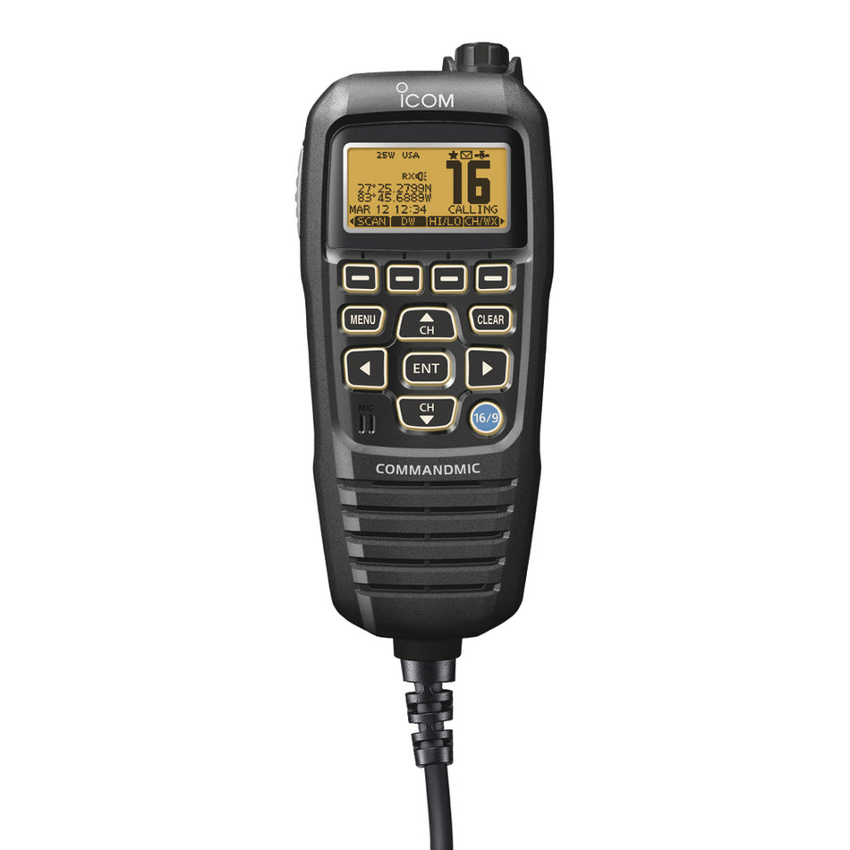 Icom HM195 CommandMic* IV w/Yellow BlackLit LCD - Black