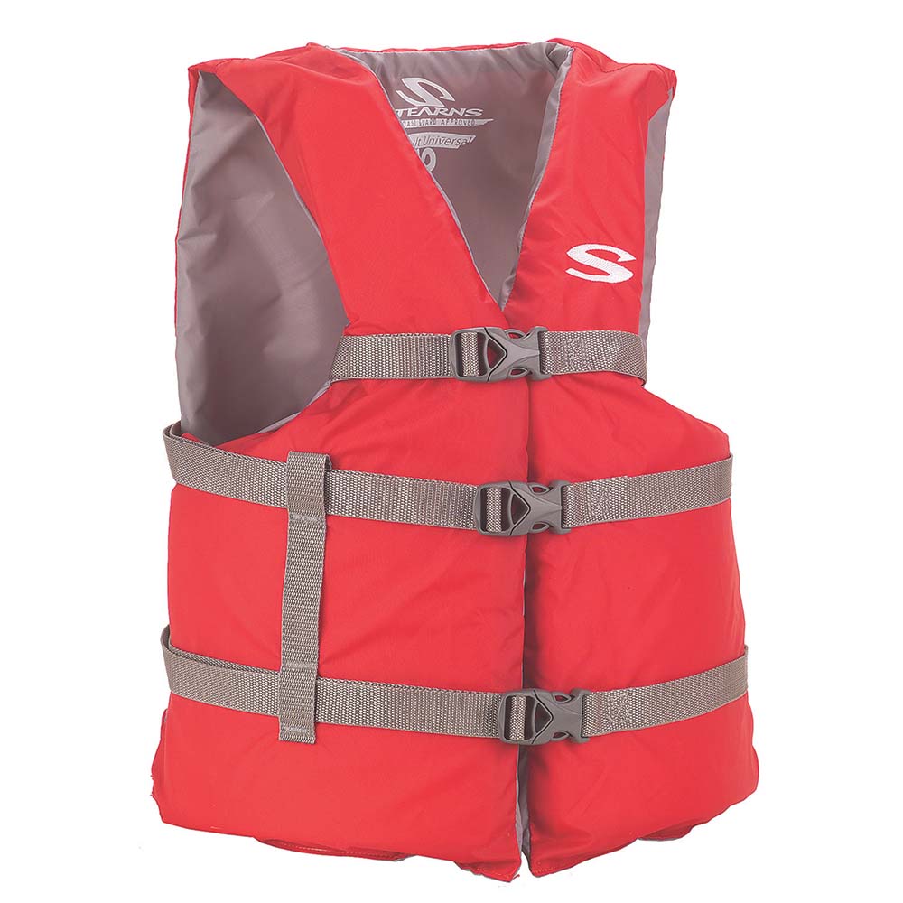 Stearns PFD 2001 Adult Universal Red Life Vest for Boating - Chest Size 50"