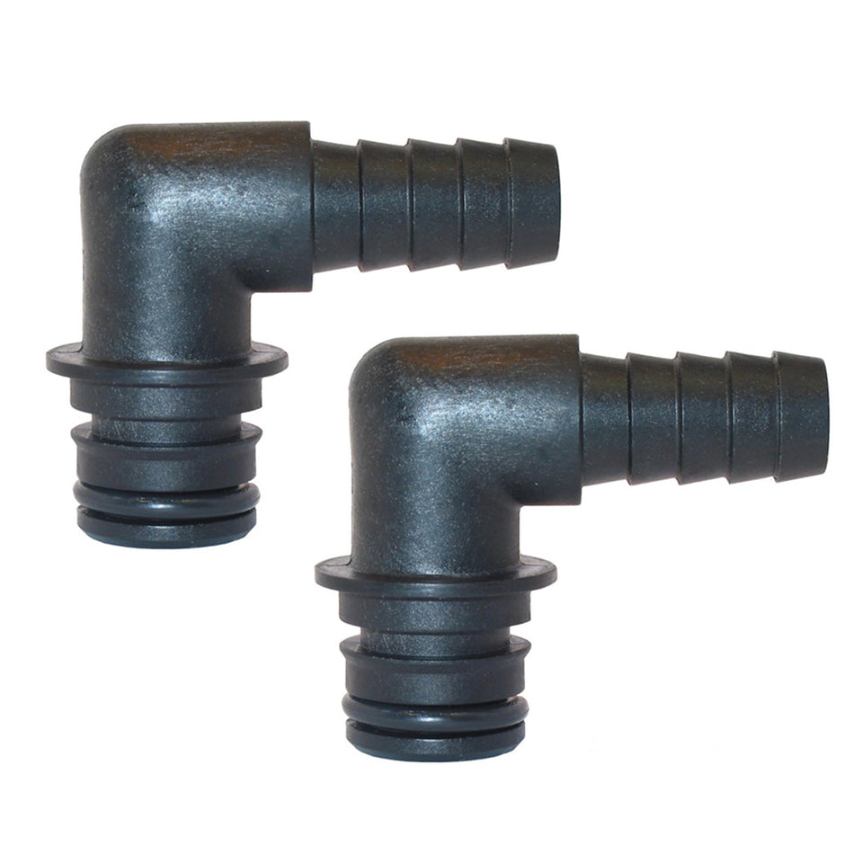 Jabsco 30651-1000 Port Kit 90-Degree Elbow 1/2" Hose Fitting - Pair