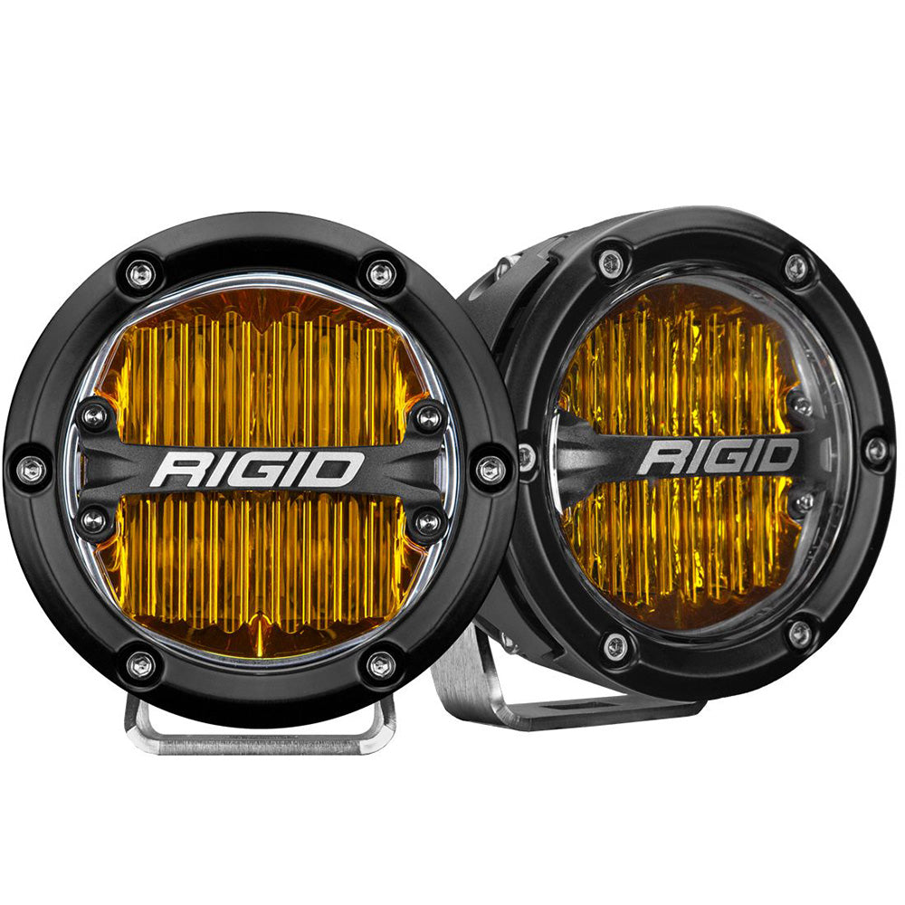 RIGID Industries 360-Series 4" LED SAE Fog Beam - Yellow - Set of 2 (Part Number: 36121)