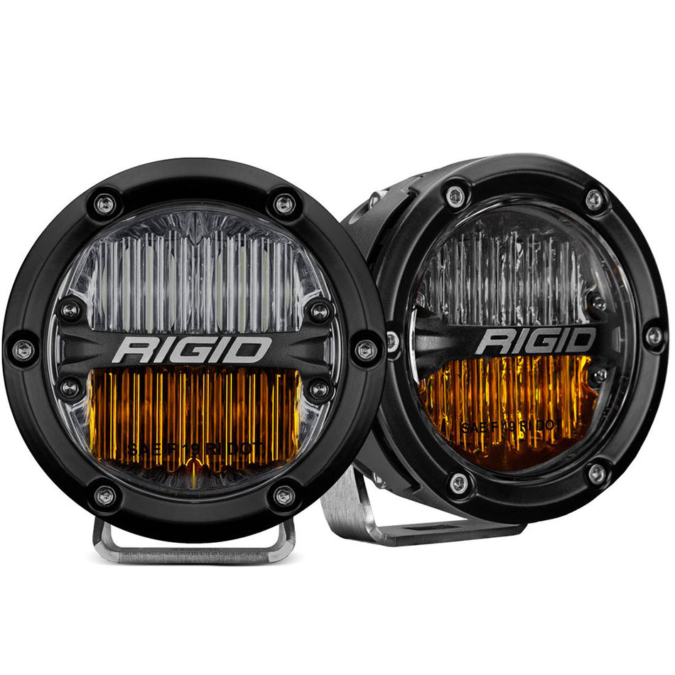 RIGID Industries 360-Series 4" LED SAE Fog Beam - Yellow/White - Set of 2 (Part Number: 36122)