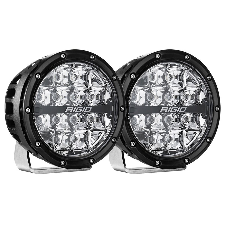 RIGID Industries 360-Series RGBW 6-Inch Offroad Lamp Spot Beam with RGBW Backlight Pods - Set of 2