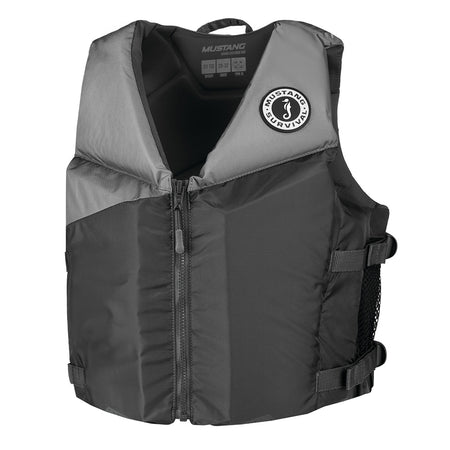 Mustang Survival Young Adult REV Foam Life Vest * Grey/Light Grey/Fluorescent Yellow, Universal Fit