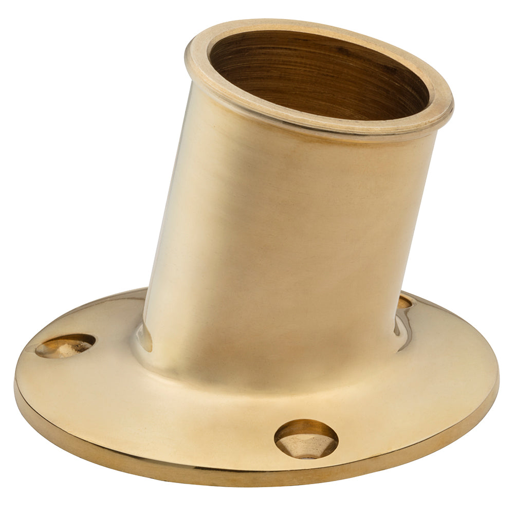 Whitecap S-5003BC Top Mount Flag Pole Socket 1-1/4" ID - Polished Brass