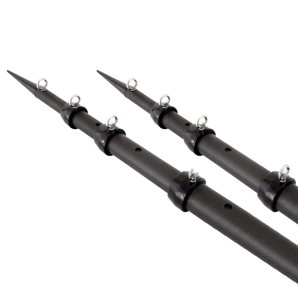 Tigress 15' XD 3K Carbon Fiber Telescoping Outrigger Poles - Matte Black/Black - Pair