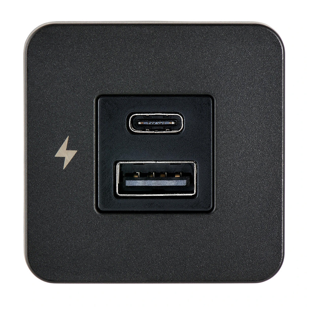 Scanstrut SC-TILE-10 USB-A/USB-C Interior Charging Socket - 12/24V - Black Bezel