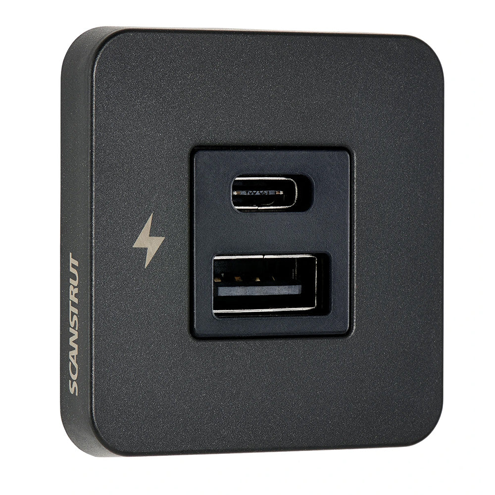 Scanstrut SC-TILE-10 USB-A/USB-C Interior Charging Socket - 12/24V - Black Bezel
