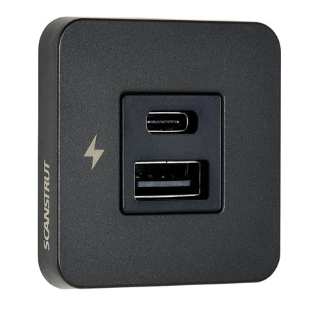 Scanstrut SC-TILE-10 USB-A/USB-C Interior Charging Socket - 12/24V - Black Bezel