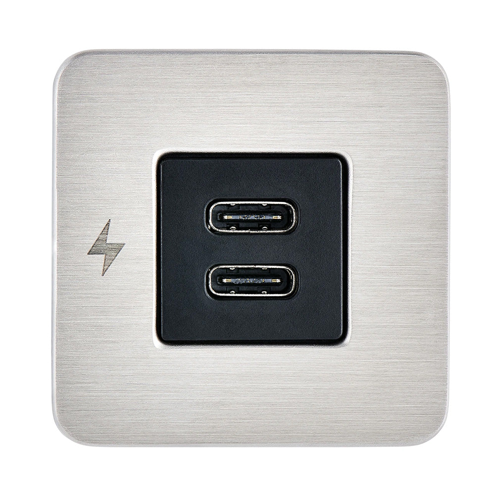 Scanstrut SC-TILE-21 USB-C Interior Charging Socket - 12/24V - Stainless Steel Bezel