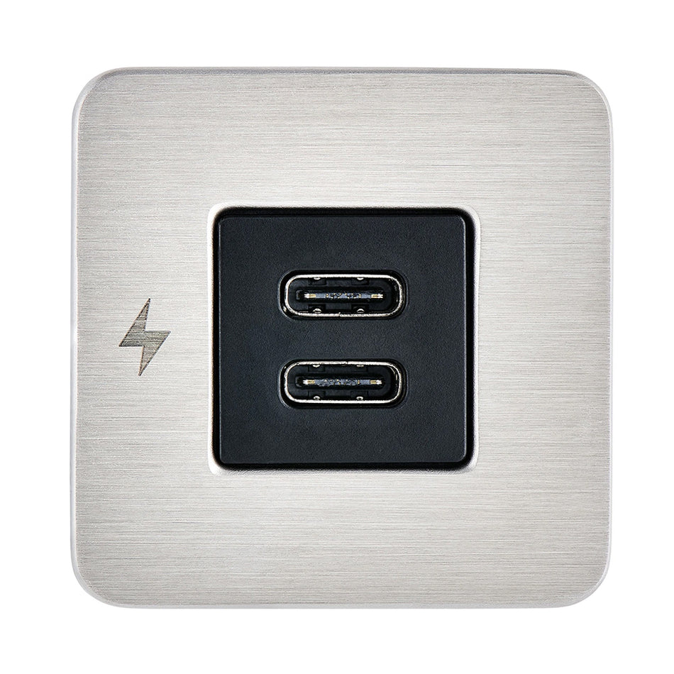 Scanstrut SC-TILE-21 USB-C Interior Charging Socket - 12/24V - Stainless Steel Bezel