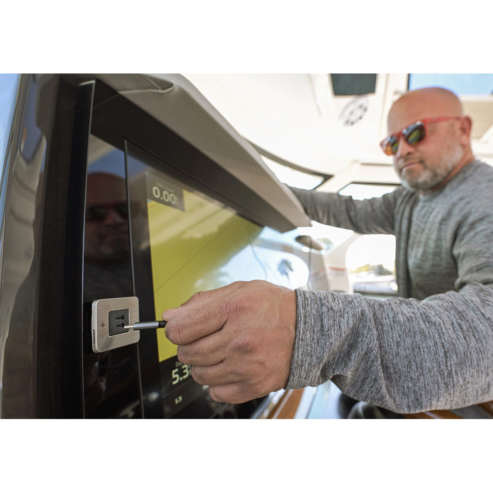 Scanstrut SC-TILE-21 USB-C Interior Charging Socket - 12/24V - Stainless Steel Bezel