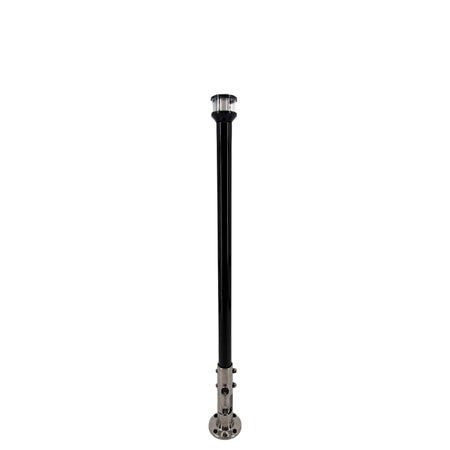 Seaview 12" Manually Folding Light Post with 316 Stainless Steel Base and LTBLED12C5 Navigation Light - Black