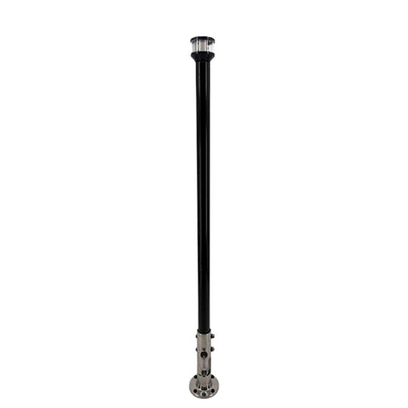 Seaview 24-Inch Manually Folding Marine Light Post with Stainless Steel Base and Navigation Light - Black