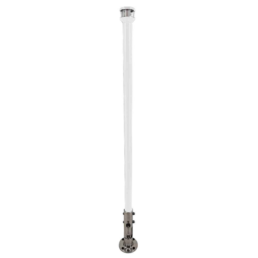 Seaview 36-Inch Manually Folding Light Post with Stainless Steel Base and LTBLED12C5 Navigation Light * White