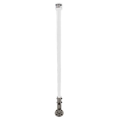 Seaview 36-Inch Manually Folding Light Post with Stainless Steel Base and LTBLED12C5 Navigation Light * White