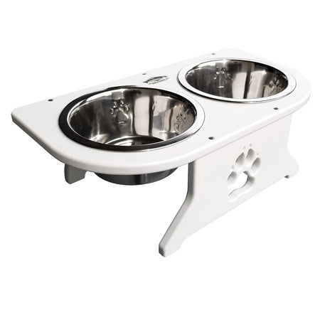 Deep Blue Marine Small Starboard Dog Dish with Bowls - 5-1/2 Inches Tall