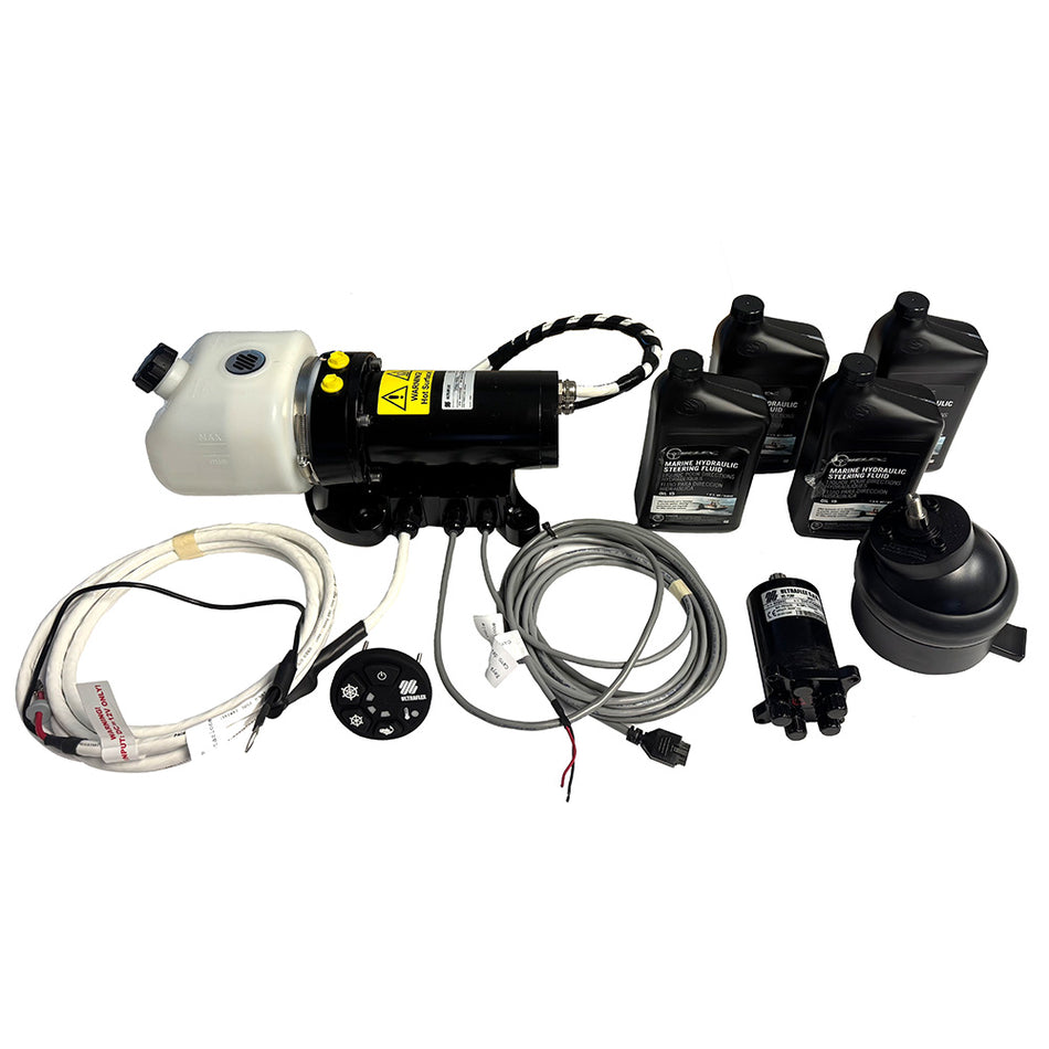 Uflex MasterDrive Steering System - Single Station Retrofit Kit - MasterDrive 40cc Tilt Mount Helm & UPMD Power Unit (No Cylinders Included)