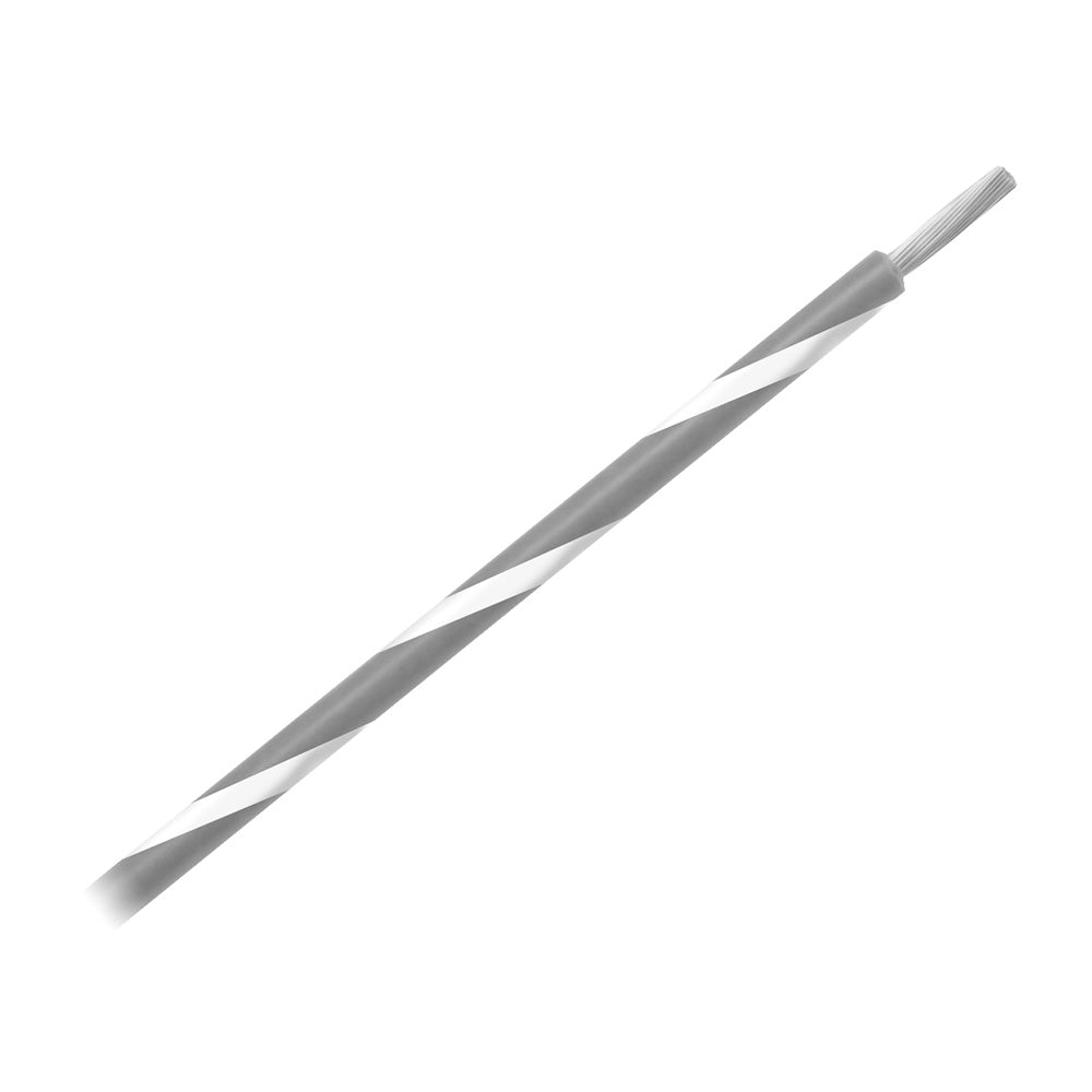 Pacer Group 14 AWG Gauge Striped Marine Wire 500' Spool - Grey with White Stripe