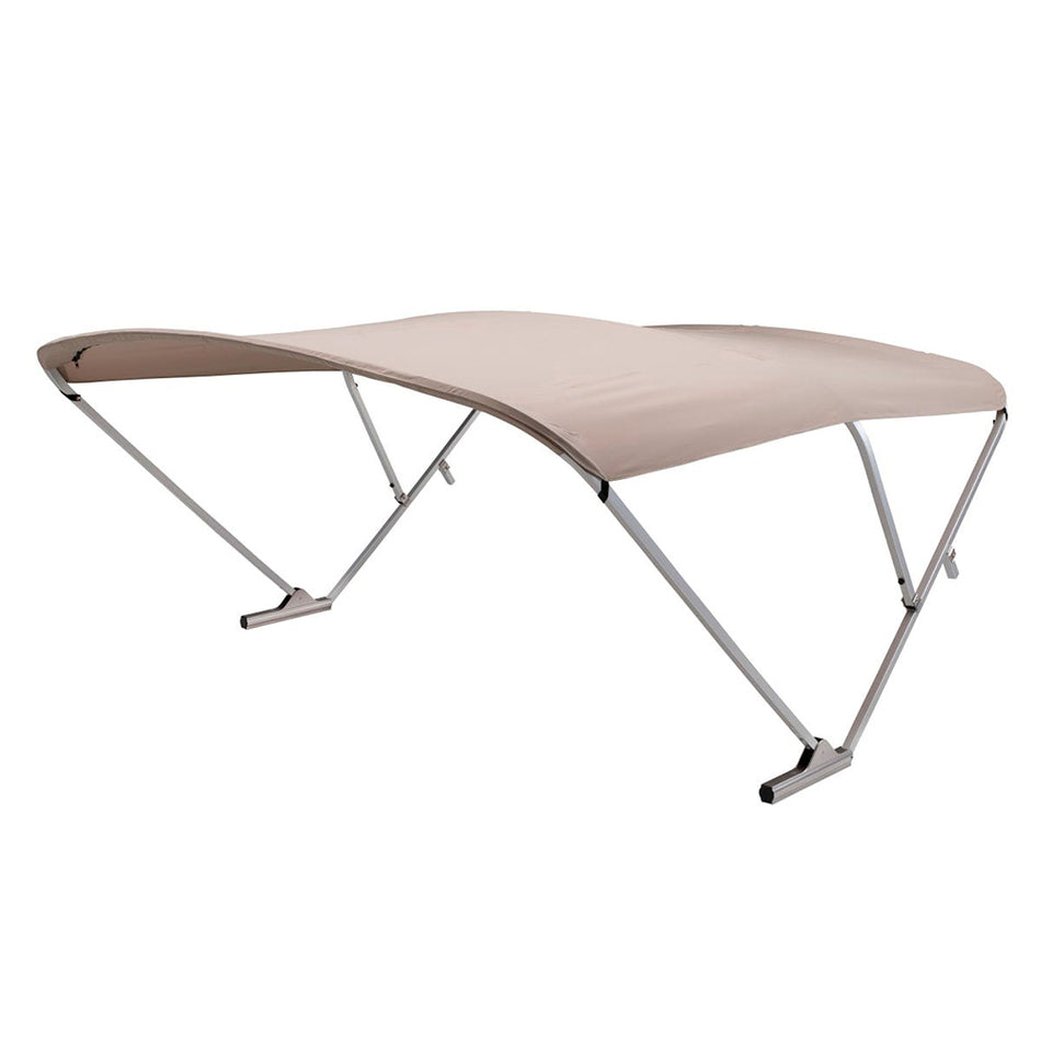 SureShade Power Bimini with Clear Anodized Frame and Beige Marine-Grade Canvas