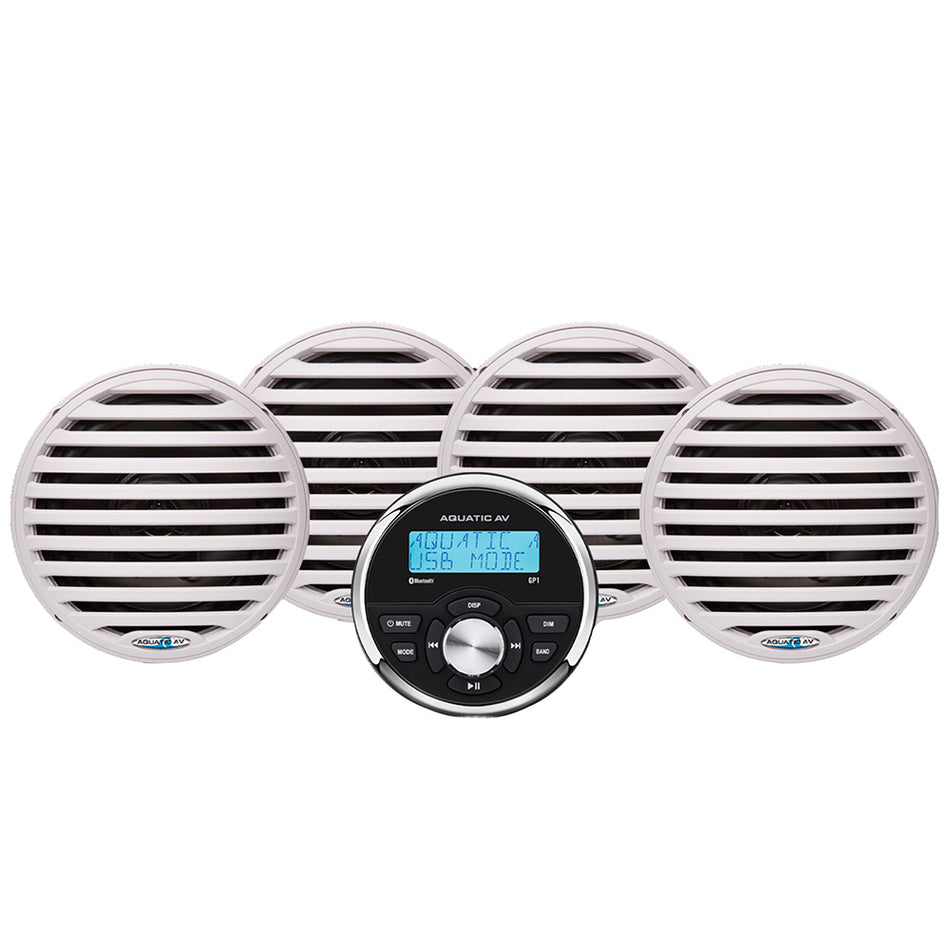 Aquatic AV Economy Gauge Stereo/Speakers Kit - White