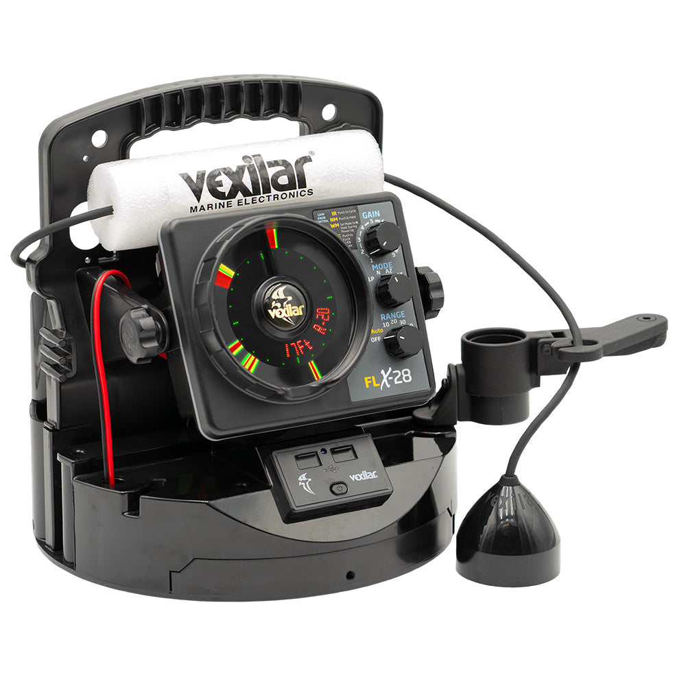 Vexilar FLX-28 Pro Pack Elite Fishing System with Pro View Ice-Ducer and Lithium Battery