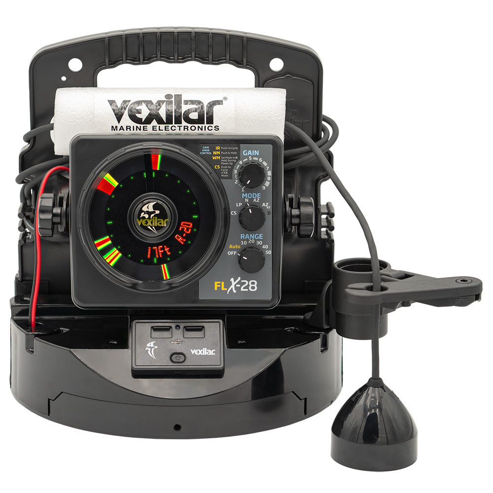Vexilar FLX-28 Pro Pack Elite Fishing System with Pro View Ice-Ducer and Lithium Battery