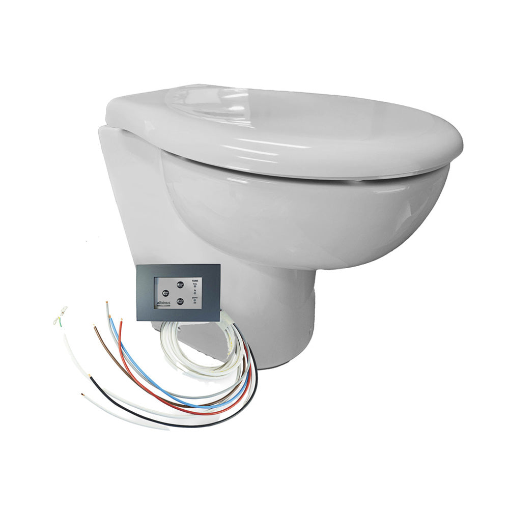 Albin Group Ultra Slim Premium Standard 12V Toilet - Compact Macerator & Digital Control