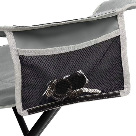 Coleman Big & Tall Quad Camping Chair in Grey * Heavy-Duty Support with Comfort Features