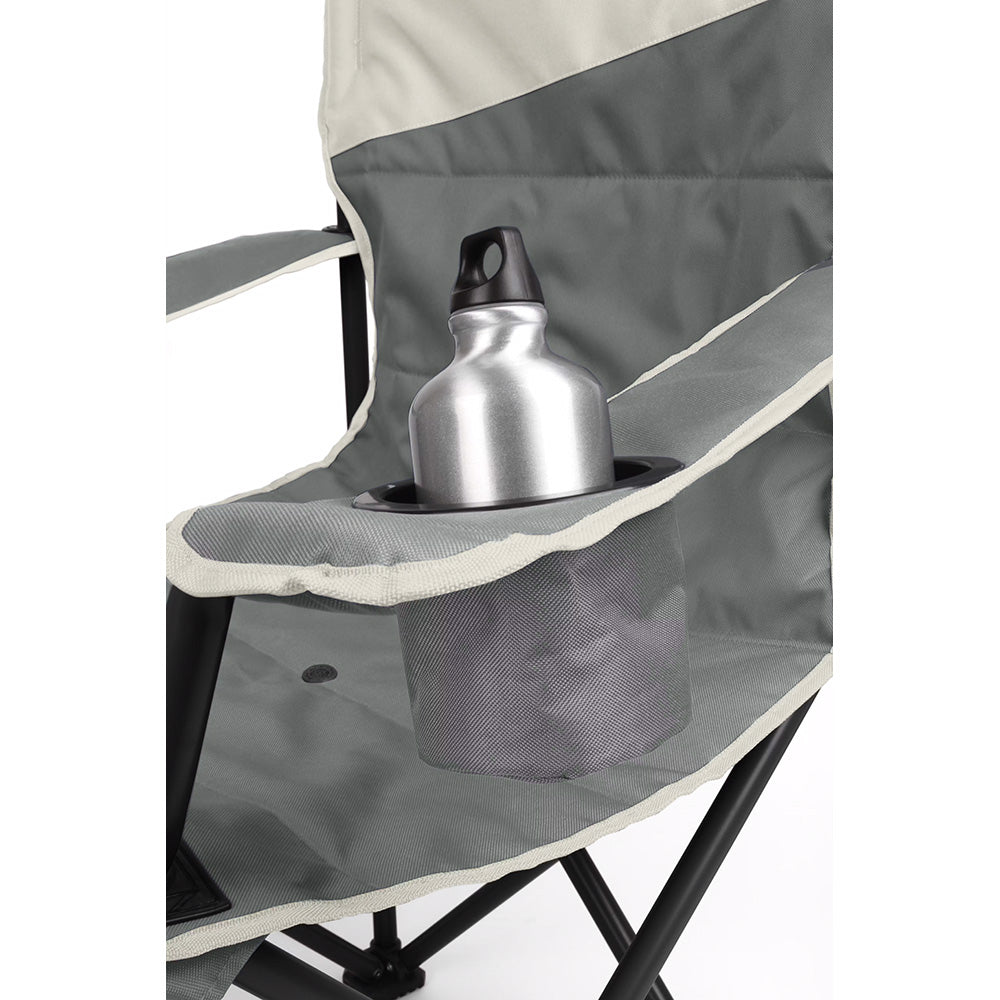 Coleman Big & Tall Quad Camping Chair in Grey * Heavy-Duty Support with Comfort Features