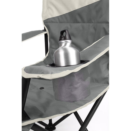 Coleman Big & Tall Quad Camping Chair in Grey * Heavy-Duty Support with Comfort Features