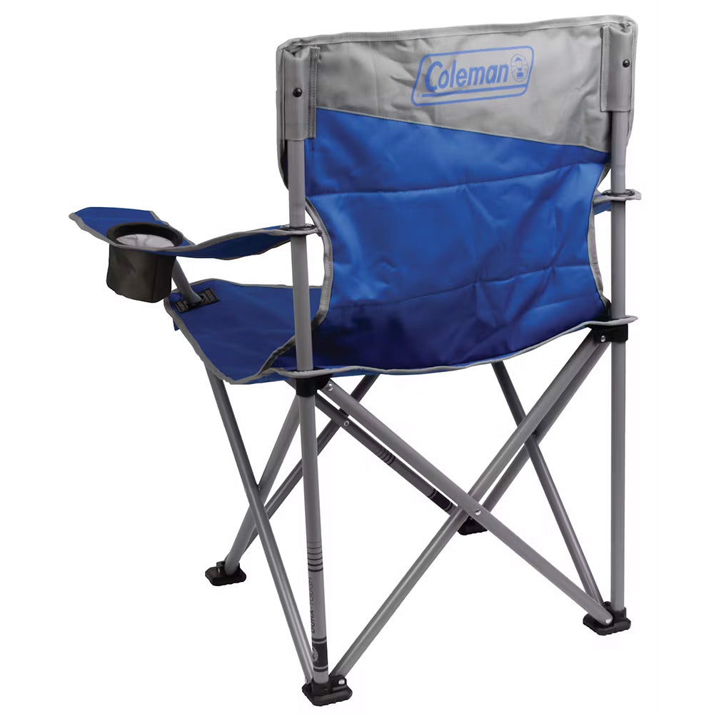 Coleman Big & Tall Camping Chair in Blue * Extra Wide, Heavy Duty Folding Chair with Cup Holder and Carry Bag