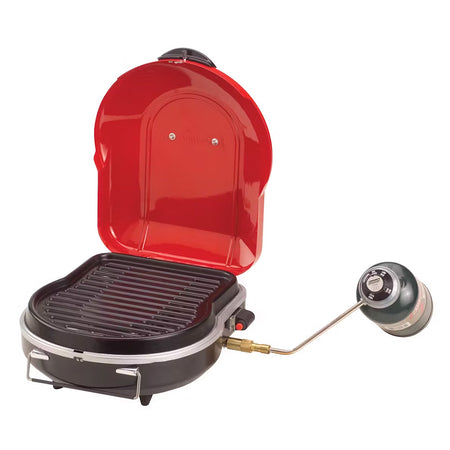 Coleman Fold N Go+ Propane Grill - Red | Compact Portable Outdoor Cooking