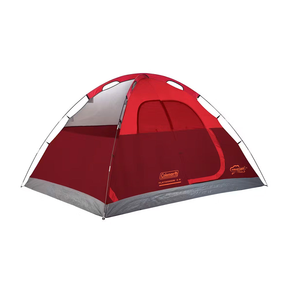 Coleman Flatwoods II 4-Person Lightweight Dome Camping Tent - Red