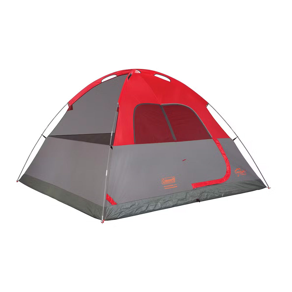 Coleman Flatwoods II 6-Person Lightweight Dome Tent - Red, Easy Setup for Family Camping
