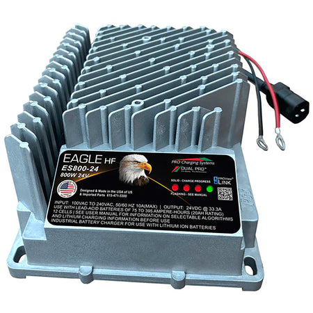 Dual Pro HF Eagle ES800 Series 24V Single Lithium Charger for Marine, Golf, and Industrial Equipment