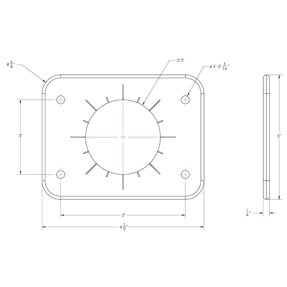TACO Marine Grand Slam 300 Universal Backing Plate Pair for GS-300 & GS-390 Outrigger Mounts